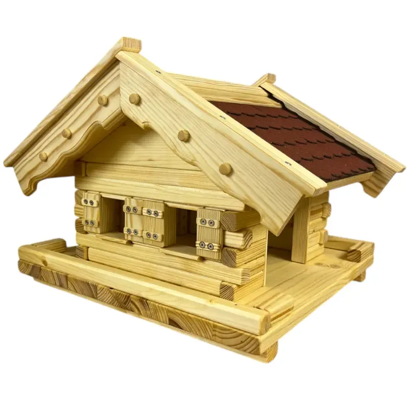 vogelhaus-heidi-mit-roten-bitumenschindeln -fensterlaeden-und-boden-mit-zaun vogelhaus-heidi-mit-roten-bitumenschindeln -fensterlaeden-und-boden-mit-zaun